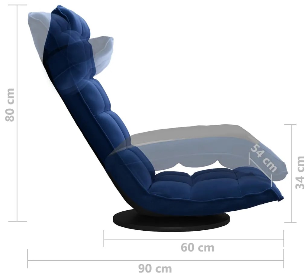 vidaXL Καρέκλα Δαπέδου Περιστρεφόμενη Μπλε Βελούδινη