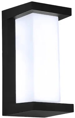 POWERTECH LED φωτιστικό τοίχου HLL-0166, 12W, 4000K, 960lm, IP65, μεταλλικό, μαύρο