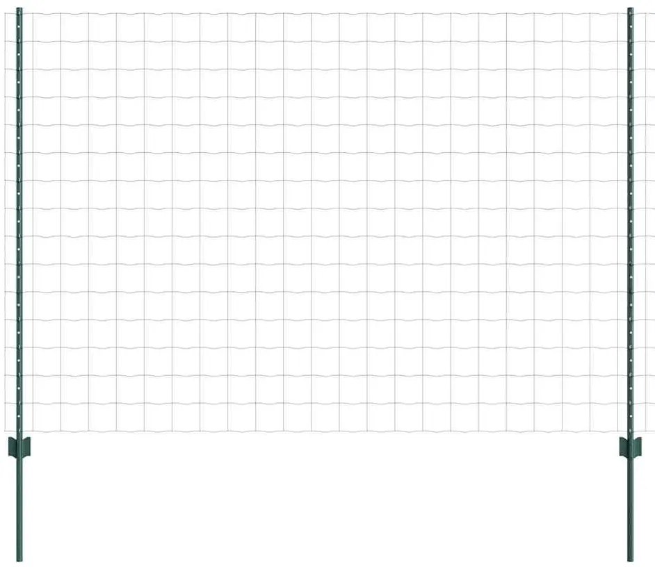 vidaXL Τείχος και Πόστ Πράσινο 1,5 x 10 m Ατσάλι