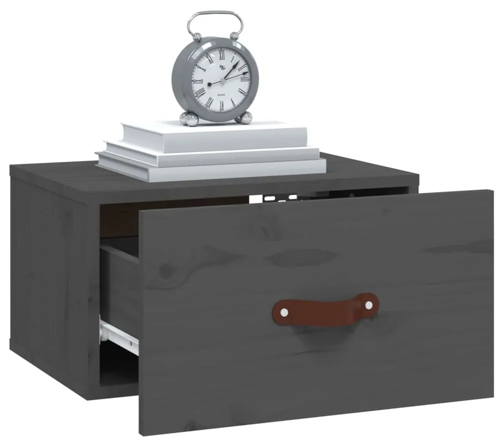 vidaXL Κομοδίνο Επιτοίχιο Γκρι 40 x 29,5 x 22 εκ.