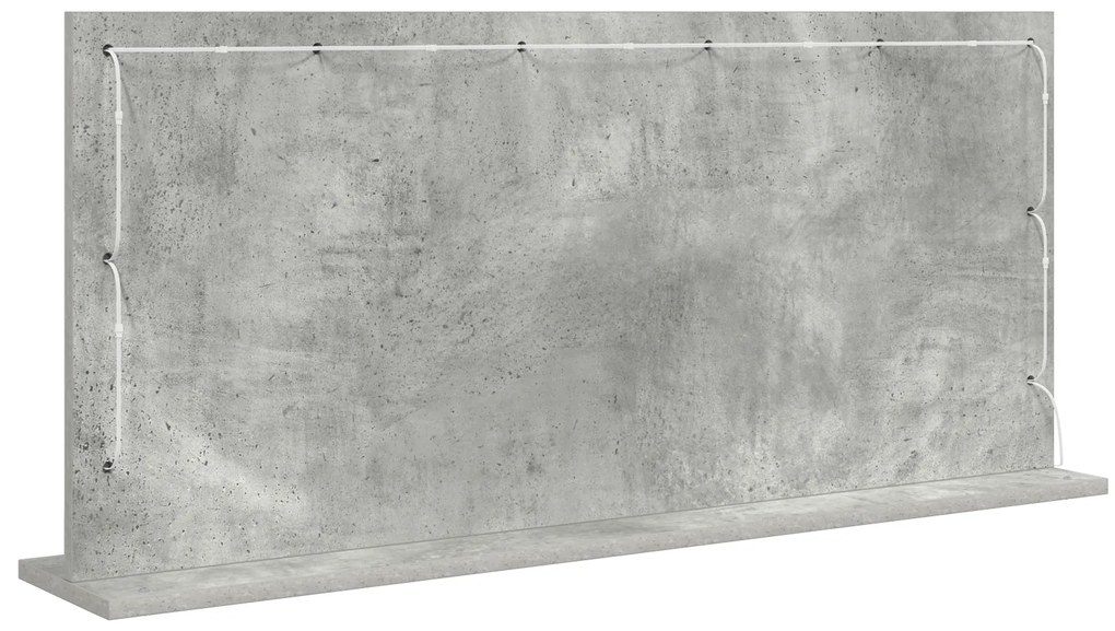 vidaXL Καθρέφτης Vanity με LED φώτα Γκρι 100x45x18 εκ.