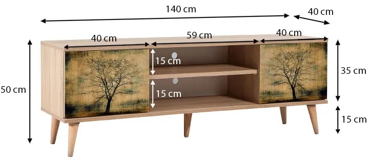 Έπιπλο τηλεόρασης Soho Megapap από μελαμίνη χρώμα sonoma 148x40x50 εκ. - GP052-0002,4