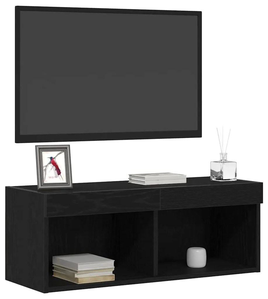 vidaXL Ντουλάπι TV Μαύρη Οξυά 80 x 30 x 30 εκ Επεξεργασμένο ξύλο