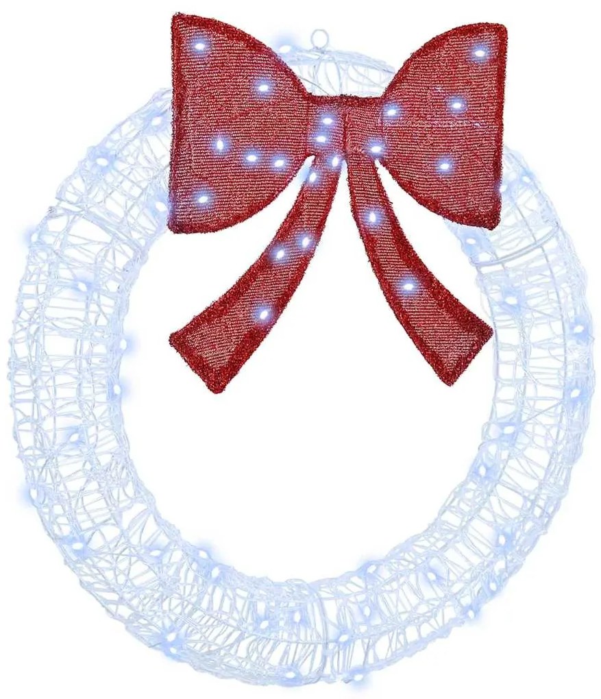 vidaXL Στεφάνι με 60 LED Ψυχρό λευκό 76 x 8.5 x 76 εκ Ακρυλικό