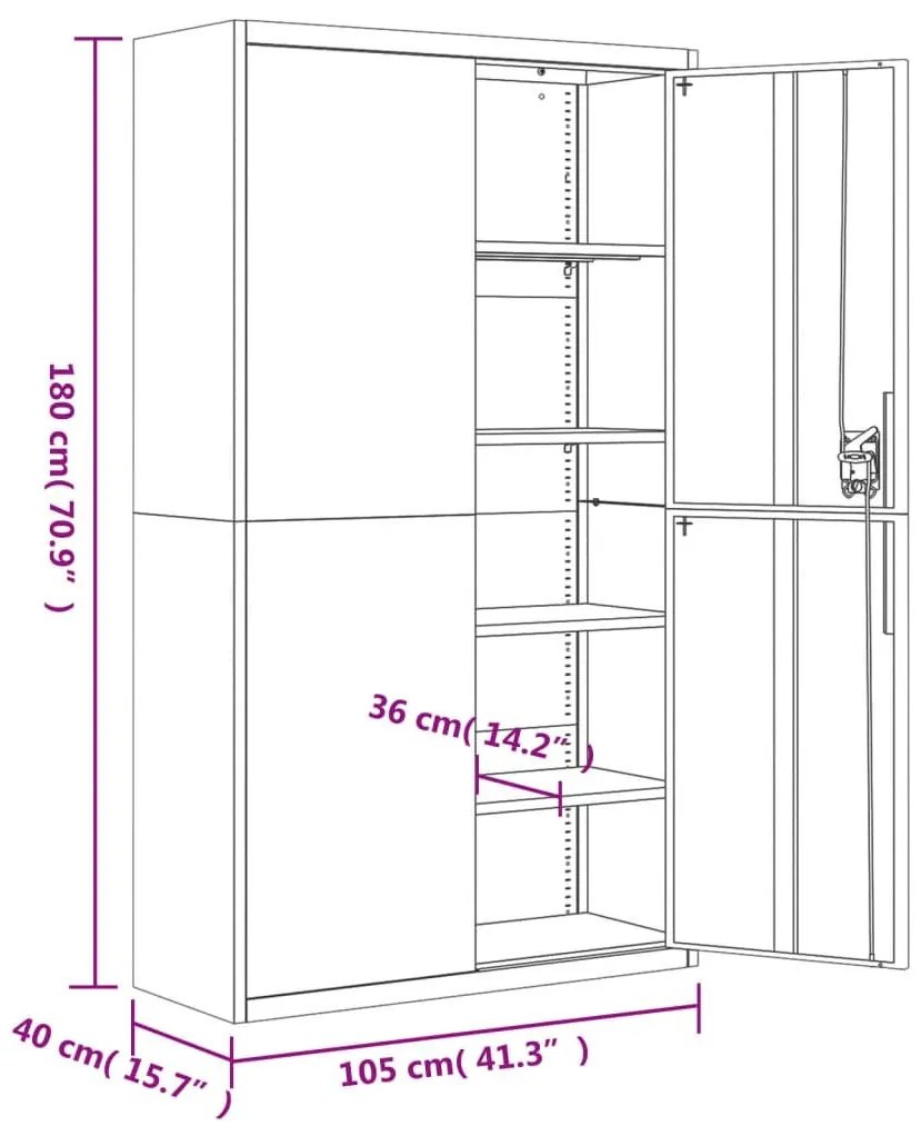 Αρχειοθήκη Λευκή 105 x 40 x 180 εκ. Ατσάλινη - Λευκό