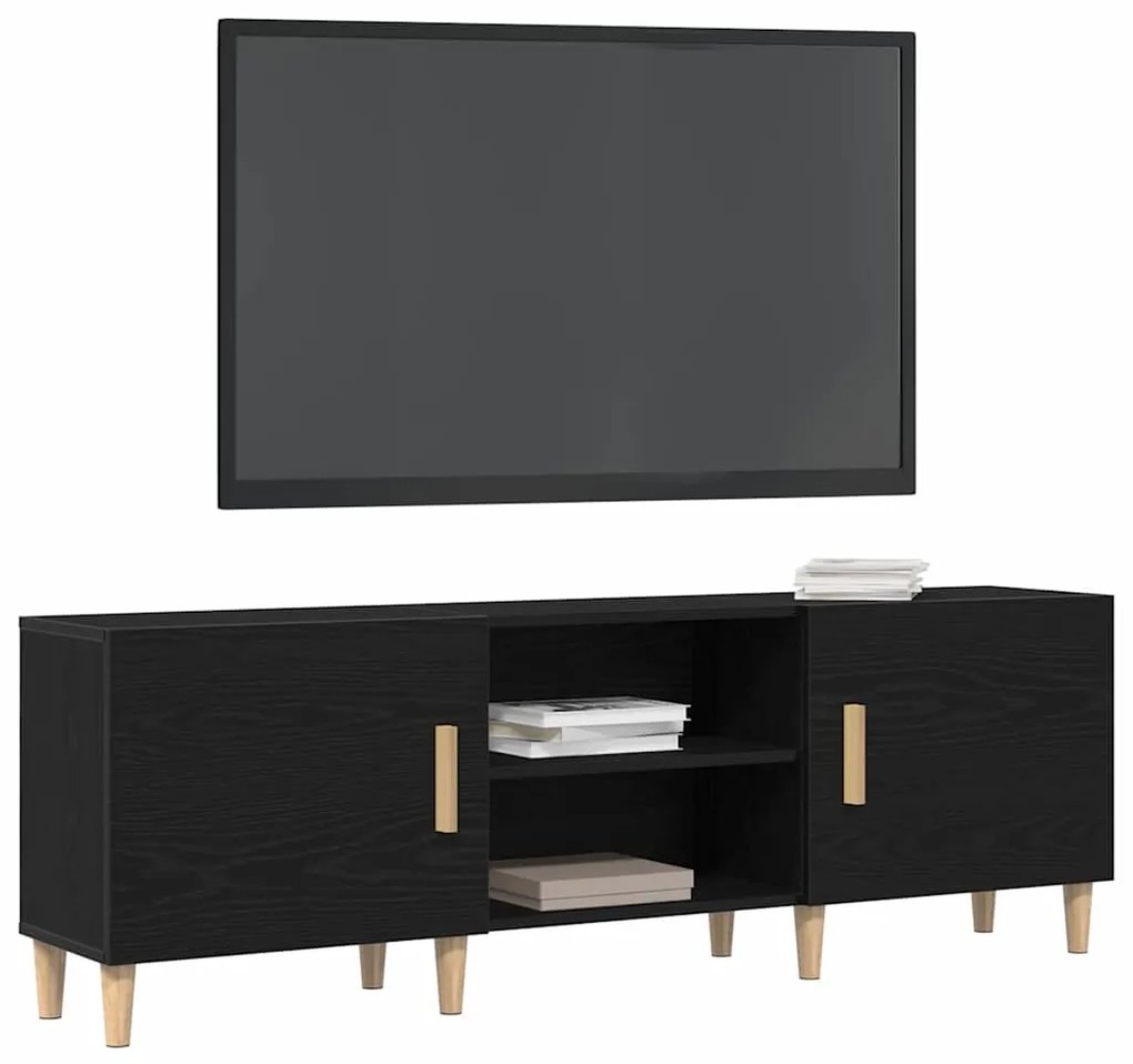vidaXL Καναπές τηλεόρασης Μαύρη δρυς 150 x 30 x 50 cm