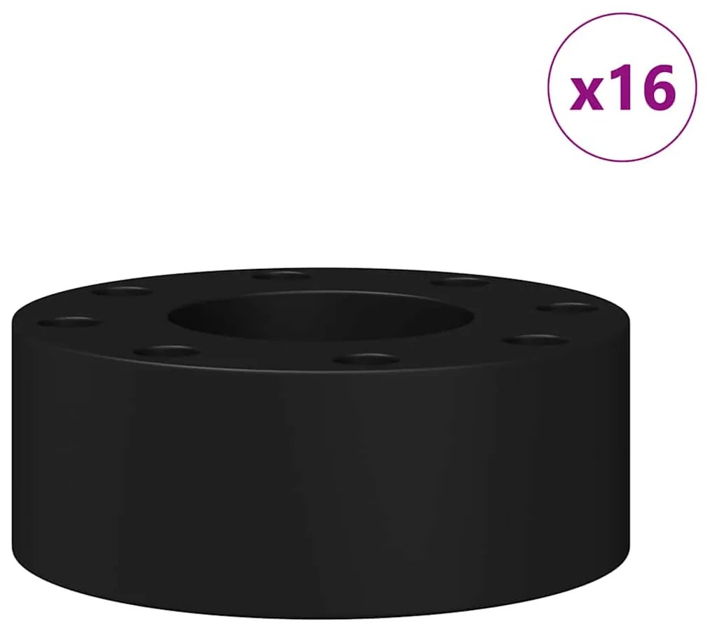 vidaXL Μπάρες Παιχνιδιού Ποδόσφαιρου 16 pcs Μαύρο 2,7 x 2,7 x 1,3 εκ