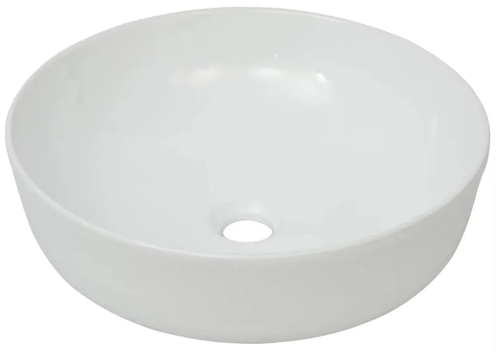 vidaXL Νιπτήρας Στρογγυλός Λευκός 41,5 x 13,5 εκ. Κεραμικός