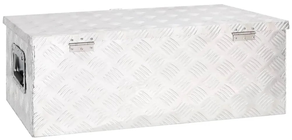 vidaXL Κουτί Αποθήκευσης Ασημί 80 x 39 x 30 εκ. από Αλουμίνιο