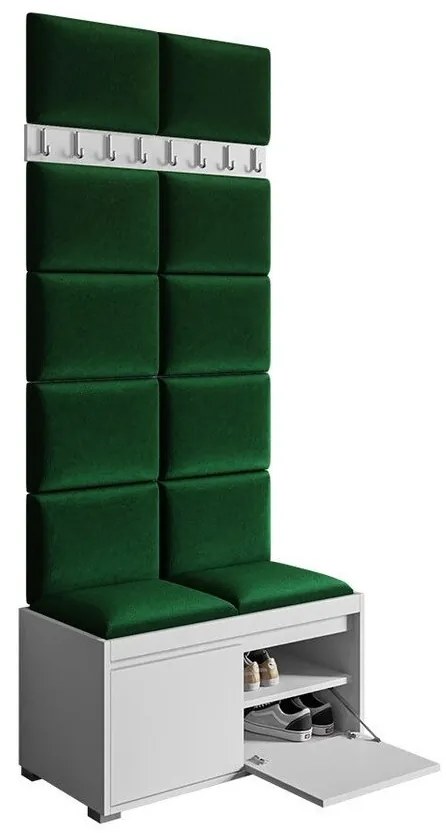 Σετ διαδρόμου Trenton 128, 207x85x34cm, 33 kg, Ταπισερί, Πλαστικοποιημένη μοριοσανίδα, Τοίχου, Εντοιχισμένη | Epipla1.gr