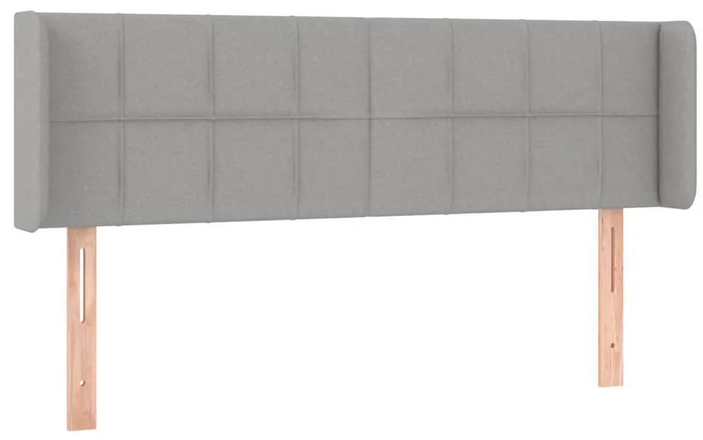 vidaXL Κεφαλάρι Κρεβατιού LED Ανοιχτό Γκρι 147x16x78/88 εκ. Υφασμάτινο