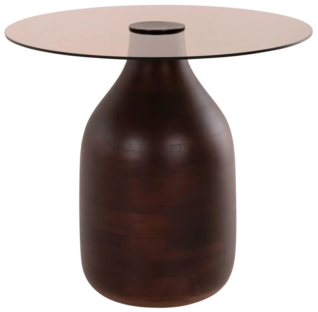 ΒΟΗΘΗΤΙΚΑ ΤΡΑΠΕΖΑΚΙΑ 2ΤΜΧ CHANG HM9668 ΞΥΛΟ MANGO-ΓΥΑΛΙ TOP Φ55x49,5Υ &amp; Φ40x36,5Υεκ.
