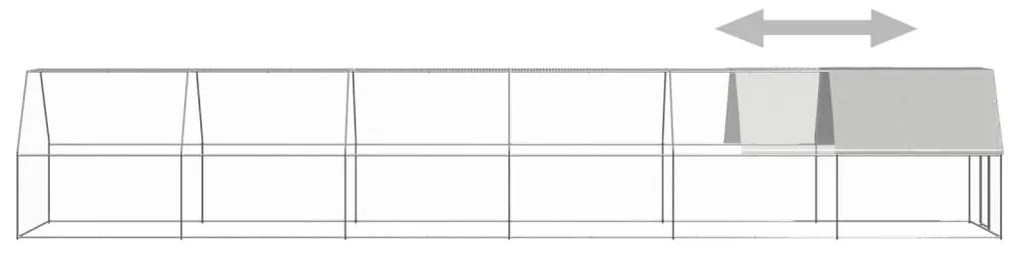 vidaXL Κοτέτσι - Κλουβί Εξωτ. Χώρου 2x12x2 μ. από Γαλβανισμένο Χάλυβα