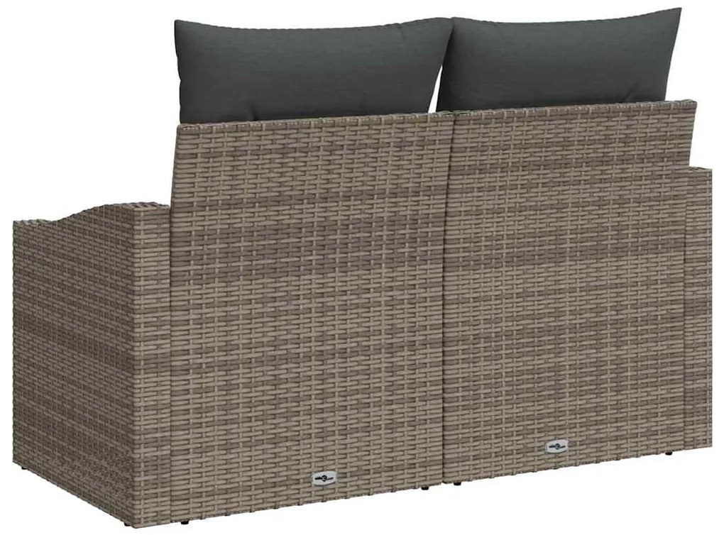 vidaXL Καναπές Κήπου με μαξιλάρι Γκρι 123 x 62 x 69εκ συνθετικό ρατάν