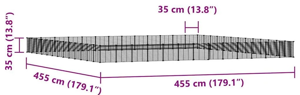 vidaXL Κλουβί Κατοικίδιων με 52 Πάνελ + Πόρτα Μαύρο 35 x 35εκ Ατσάλινο