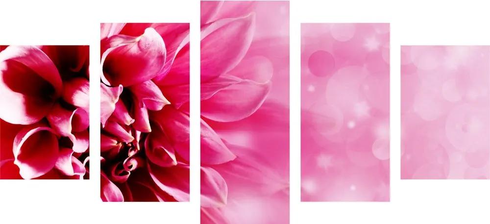 Εικόνα 5 τμημάτων ροζ λουλούδι - 100x50