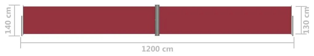 Διαχωριστικό Βεράντας Συρόμενο Κόκκινο 140 x 1200 εκ. - Κόκκινο