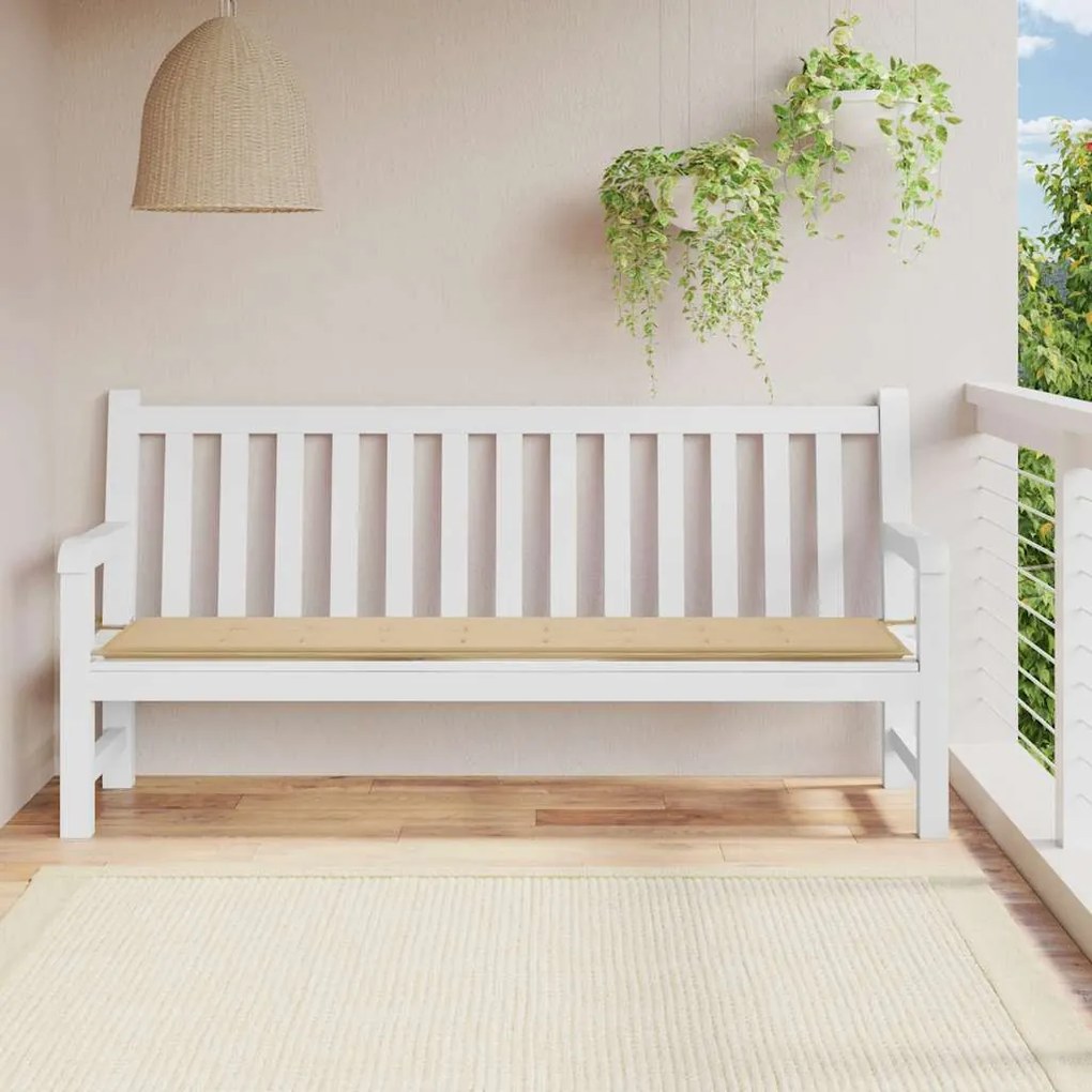 vidaXL Μαξιλάρι Πάγκου Κήπου Μπεζ 200x50x4 εκ. Ύφασμα Oxford
