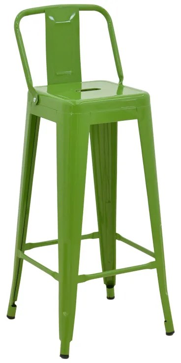 Σκαμπό μπαρ με πλάτη Utopia pakoworld μέταλλο σε πράσινη απόχρωση 42x42x97εκ