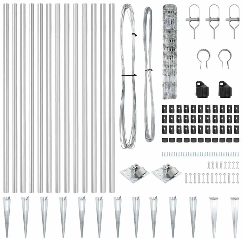 vidaXL Στύλος Περιφράξεων Γαλβανισμένο 50 x 1 m Ατσάλι