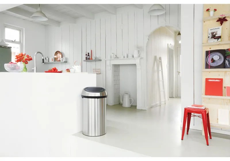 Κουτί Brabantia Touch Bin 647245, 60 λίτρα, Ομαλός και αθόρυβος βρασμός, Inox/mate