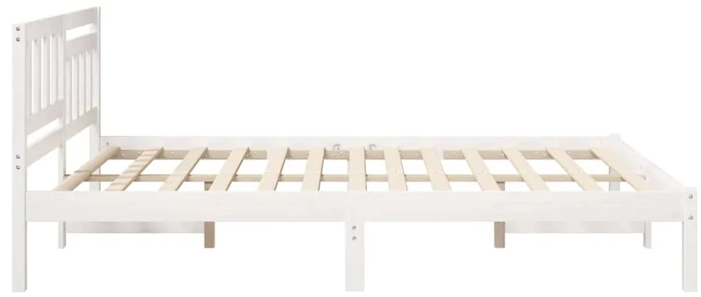 vidaXL Σκελετός Κρεβατιού Λευκό 140 x 200 cm Μασίφ ξύλο πεύκου
