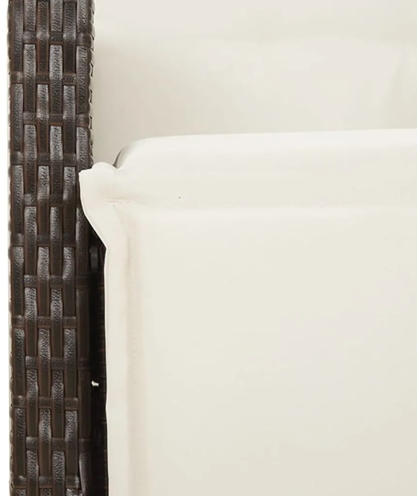 vidaXL Σετ Τραπεζαρίας Κήπου 3 τεμ. Καφέ Συνθετικό Ρατάν με Μαξιλάρια