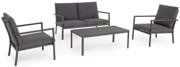 Σετ Σαλόνι Εξωτερικού Χώρου Konnor Ανθρακί 135x82x84εκ. - Γκρι