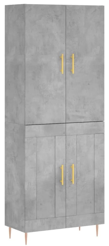 vidaXL Ντουλάπι Γκρι Σκυροδέματος 69,5x34x180 εκ. Επεξεργασμένο Ξύλο