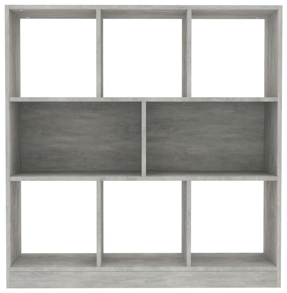 vidaXL Βιβλιοθήκη Γκρι Σκυροδέματος 97,5 x 29,5 x 100 εκ. Επεξ. Ξύλο