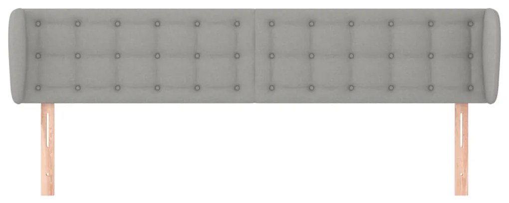 vidaXL Κεφαλάρι με Πτερύγια Ανοιχτό Γκρι 203x23x78/88 εκ. Υφασμάτινο