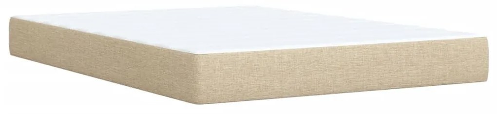 Κρεβάτι Boxspring με Στρώμα Κρεμ 140x190 εκ. Υφασμάτινο - Κρεμ