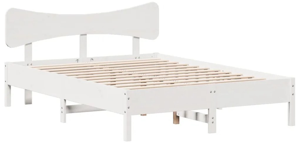 vidaXL Σκελετός Κρεβ. Χωρίς Στρώμα Λευκό 140x200 εκ Μασίφ Πεύκο
