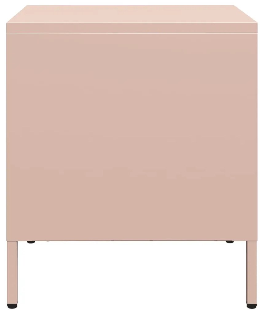 vidaXL Κομοδίνα 2 τεμ. Ροζ 35x39x43,5 εκ. από Χάλυβα