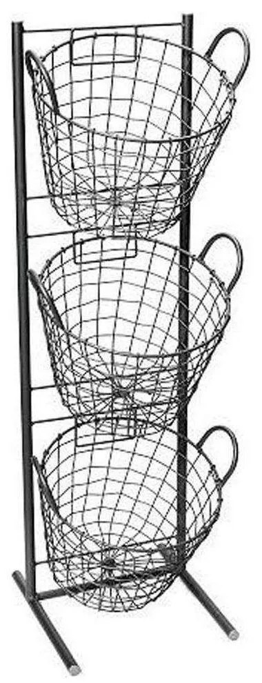 Μανάβης Μεταλλικός 3 Θέσεων AST401 90cm Grey Espiel Metal
