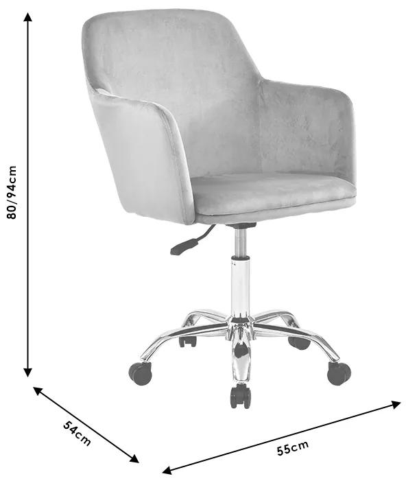 Καρέκλα γραφείου εργασίας Xever pakoworld βελούδο ροζ - Μέταλλο - 127-000034