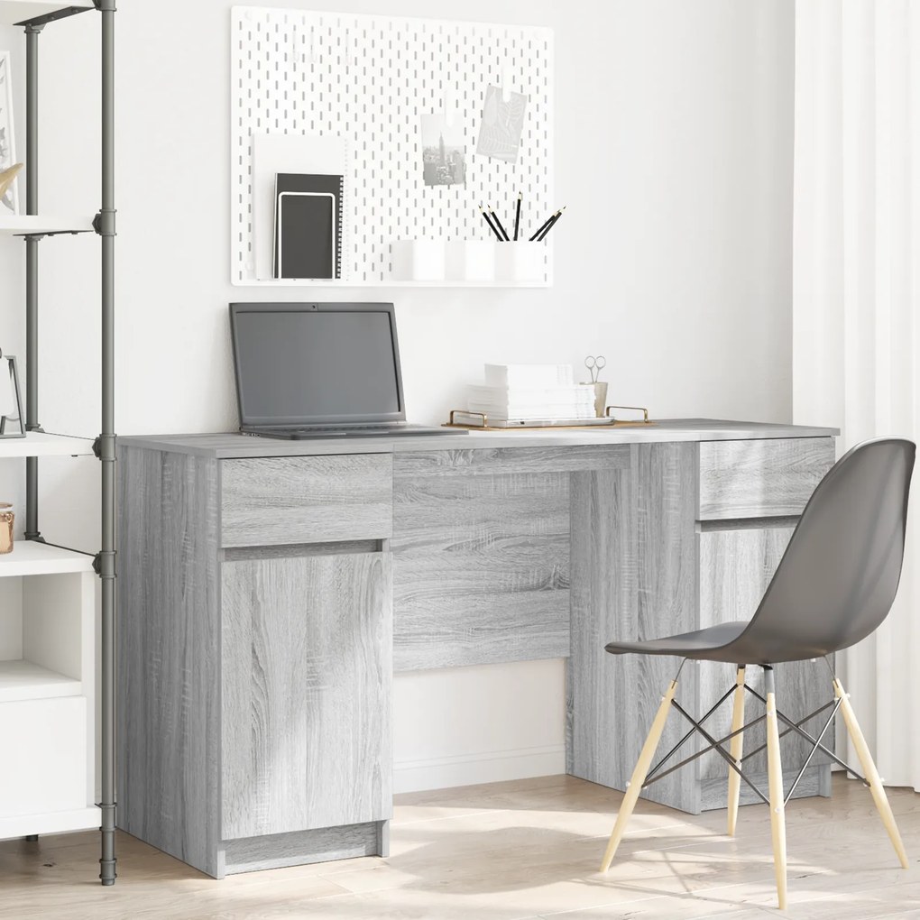 vidaXL γραφείο Γκρι Σονομά 140x49x76 εκ Επεξεργασμένο ξύλο