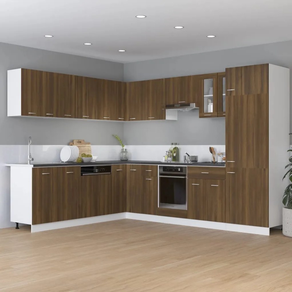 vidaXL Ντουλάπι Ψυγείου Lyon Καφέ Δρυς 60x57x207 εκ. Επεξεργ. Ξύλο