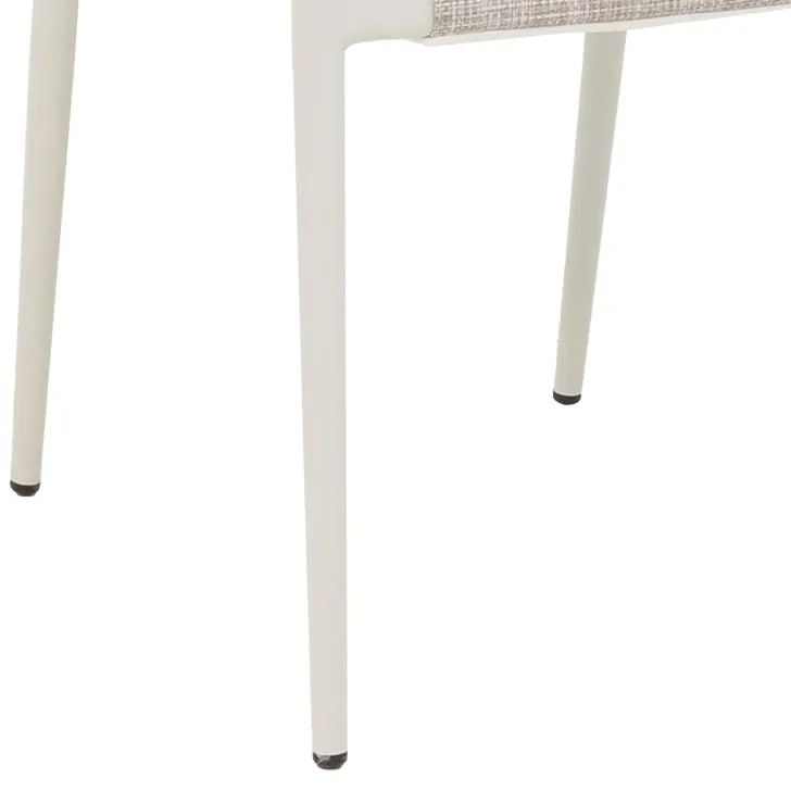 Καρέκλα Πολυθρόνα Elation Αλουμινίου Στοιβαζόμενη με Λευκό σκελετό &amp; Textline Φυσικό rattan 57x56x78 εκ. 56x52x76 εκ.