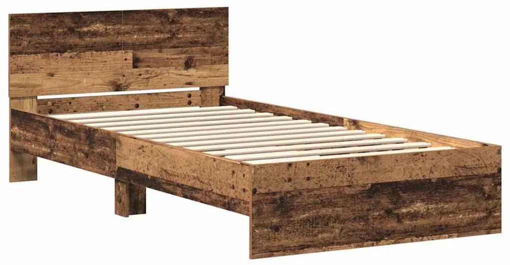 vidaXL Κρεβάτι με Κεφαλάρι Παλιό Ξύλο 100 x 200 cm Επεξεργασμένο ξύλο