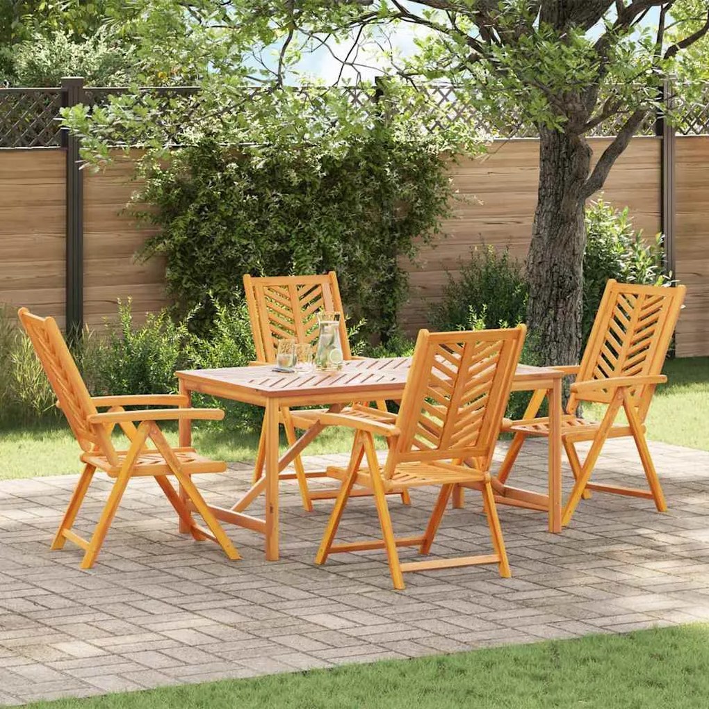 vidaXL Σέτ φαγητού για κήπο 5 pcs Καφέ 150 x 90 x 74 cm