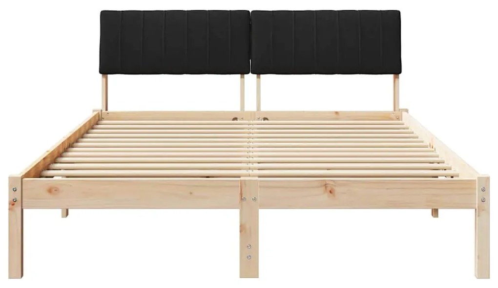 vidaXL Σκελετός Κρεβατιού με κεφαλάρι Καφέ και μαύρο 135 x 190 cm