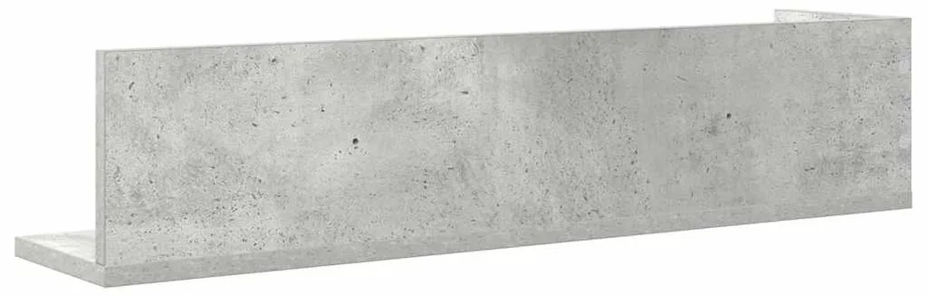 Ράφια τοίχου 2 τεμάχια Μπετόν Γκρι 75x16,5x16,5 cm Ξύλο μηχανής - Γκρι