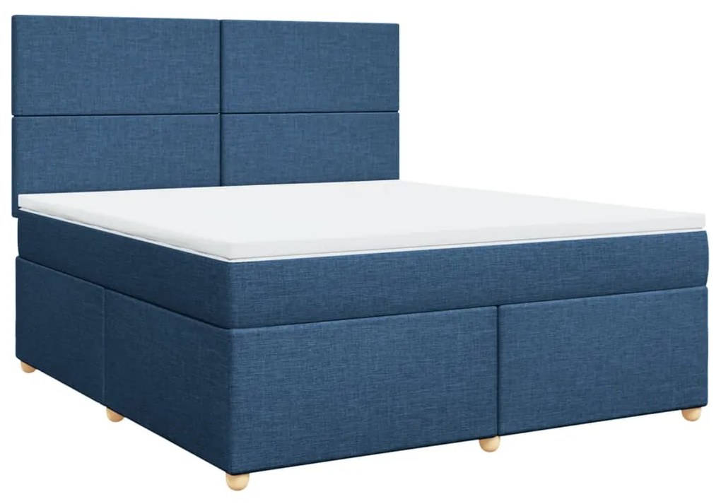 ΚΡΕΒΑΤΙ BOXSPRING ΜΕ ΣΤΡΩΜΑ ΜΠΛΕ 180X200 ΕΚ. ΥΦΑΣΜΑΤΙΝΟ 3293658