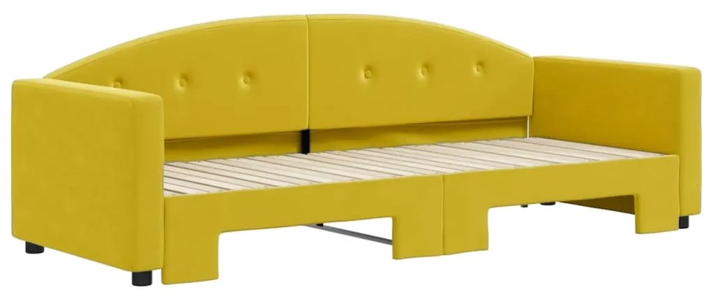 vidaXL Καναπές Κρεβάτι Συρόμενος Κίτρινος 80 x 200 εκ. Βελούδινος