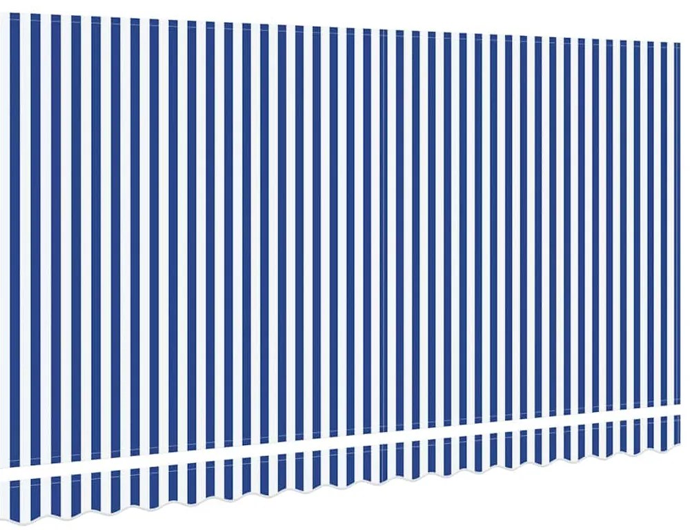 vidaXL Ύφασμα αντικατάστασης τέντας Μπλε και λευκό 400 x 200 cm