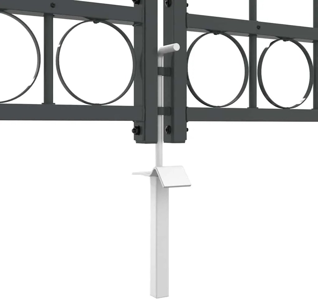 vidaXL Πύλη Κήπου με Καμπύλη Κορυφή Γκρι 4 x 1,25 m Ατσάλι