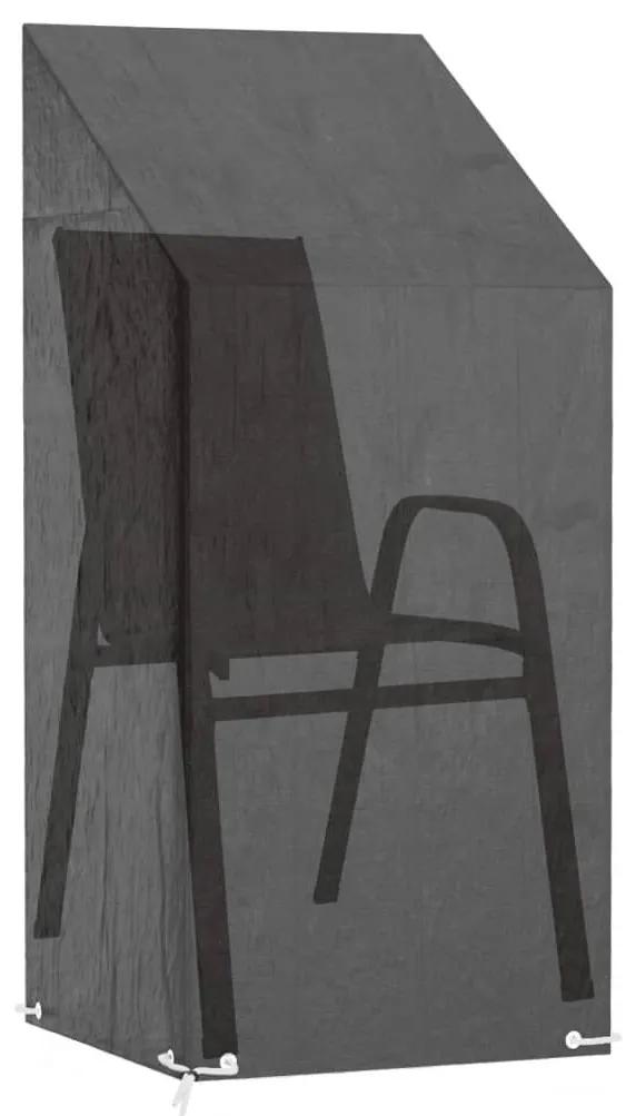 Καλύμματα Καρέκλας με 8 Κρίκους 2 τεμ 65x65x110/150 εκ Πολυαιθ. - Μαύρο