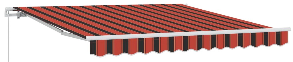 vidaXL Manual Retractable Awning Κόκκινη και Καφετιά 300x250 cm