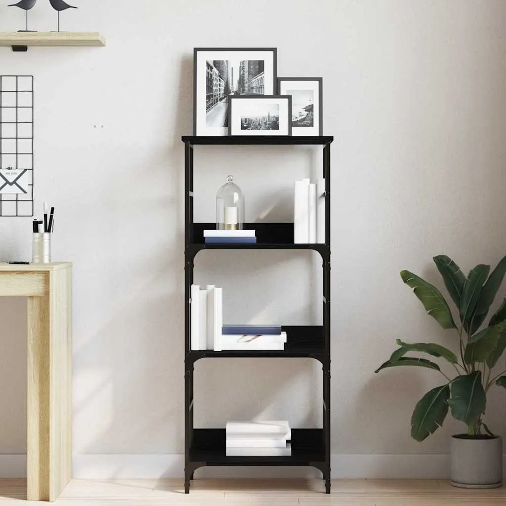 vidaXL Ράφι Βιβλίων Μαύρη δρυς 50 x 33 x 117.5 εκ Επεξεργασμένο ξύλο